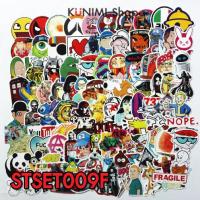 STSET009F (เซ็ต100ชิ้น) สติกเกอร์ สติกเกอร์ติดผนัง สติกเกอร์ติดกระเป๋า สติกเกอร์ลายการ์ตูน กราฟิตี้ ติดรถยนต์ กระเป๋า  ของใช้ต่างๆ สติกเกอร์PV Cกันน้ำ ลายสวย เก๋ น่ารัก มีสไตล์ เท่ห์ ไม่ซ้ำใคร