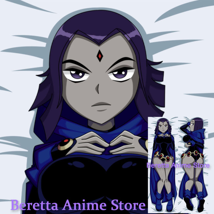 anime-raven-teen-titans-ปลอกหมอนบอดี้พิมพ์ลายสองด้านขนาดเท่าจริง