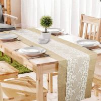 【LZ】✓✒✽  Jute Lace Linen Table Runner For Christmas Party Wedding Family Dinner Dining-table