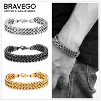 Bravego สแตนเลสชาย12MM หนาสร้อยข้อมือ Chain สายรัดข้อมือกำไลข้อมือเครื่องประดับ