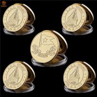 5Pcs/Lot Gold Plated Metal Souvenir 1912R.M.S Titanic White Star Line Memorial Victim Replica Metal Coin Collection And Gift