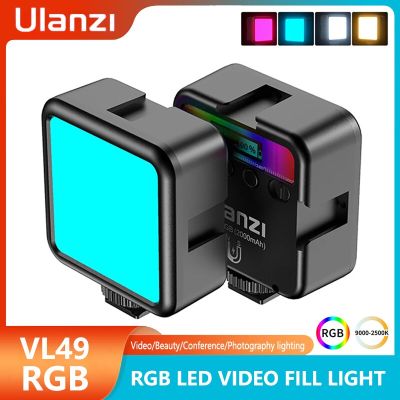 Ulanzi VL49 RGB LED Video Fill Light Magnetic Mini Portable for Youtube Tiktok Vlog Beauty Rechargeable Phone Camera Lights Lamp Phone Camera Flash Li
