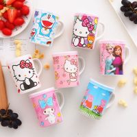 ✌▬▩ Creative Cartoon Childrens Water Cup Home Kindergarten Plastic Straw Cute Small With Lid Handle Direct Drinking