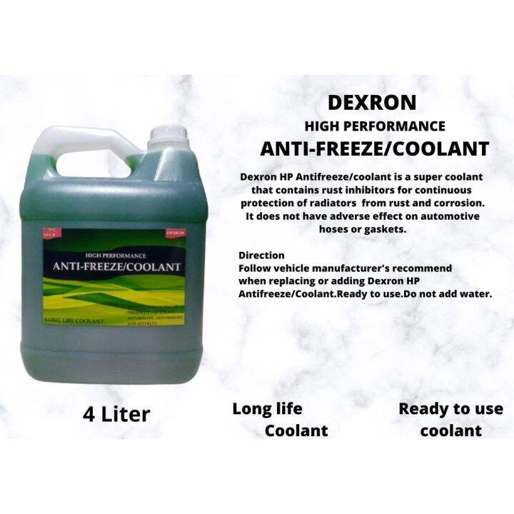 DEXRON HIGH PERFORMANCE ANTIFREEZE/COOLANT (GREEN) 4 LITER (READY TO