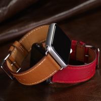 ❒✳ Leather Loop Strap For Apple Watch Band 44mm 40mm 45mm 41mm 42mm 38mm Single and double bracelet iwatch Series 7 6 se 5 4 3 band