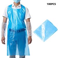 100Pcs Disposable Apron Anti Pollution Apron Cleaning Blue Transparent Apron Easy Use Garden Aprons Kitchen Cooking Aprons Aprons