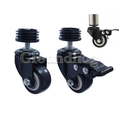 4Pcs 1.5 Heavy Duty Swivel Caster Wheels M8 Threaded Stem Casters with Brake Applicable round tube Trolley Furniture Caster