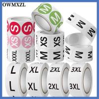 OWMXZL 500pcs/roll XS-3XL สติ๊กเกอร์ฉลากขนาด หลายสี 2.5ซม./1นิ้ว ขนาดป้ายกระดาษ กลมกลมๆ สติ๊กเกอร์ขนาดเสื้อผ้า ป้ายเสื้อผ้ารองเท้าเสื้อผ้า