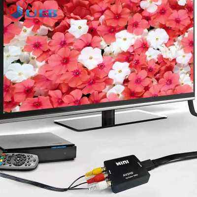 อะแดปเตอร์ที่รองรับ AV เป็น HDMI 1080P กล่องแปลงวิดีโออะแดปเตอร์ AV2HDMI-compatible ขนาดเล็กสำหรับ HDTV