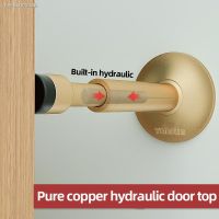 ™♟✉ Pure copper door stop anti-collision silent door top hydraulic buffer door prevent glass door touch silicone aluminum alloy