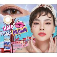 Luxzy Lens คอนแทคเลนส์ รุ่น Mini Halo halo Brown (สีน้ำตาล) By ลักซ์ซี่ บิ๊กอายสายตาปกติ เลนส์มินิเท่าตาจริง เป็นเลนส์ผลิตที่เกาหลี Luxzylens (แถมตลับคอนแทคเลนส์)