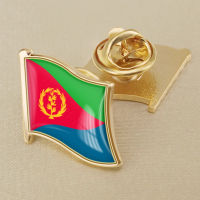 Eritrea Eritrean National Flag Crystal Resin Drop Badge Brooch Flag Badges of All Countries in the World All-metal Brooch Copper Brooch Collection