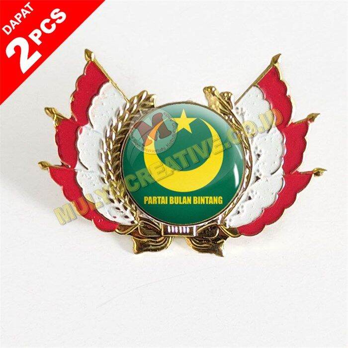 Pin Partai Bulan Bintang Lencana Pin Logo Partai Bulan Bintang Wing