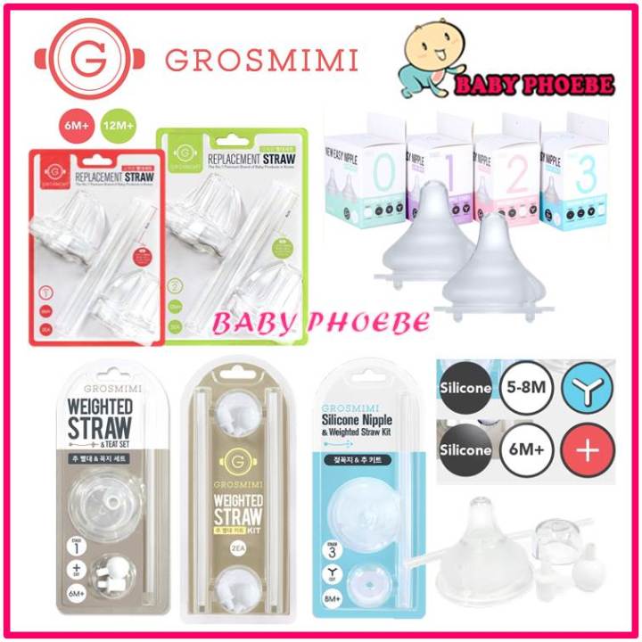 Grosmimi Replacement Straw Kit Stage 1 (6m+)