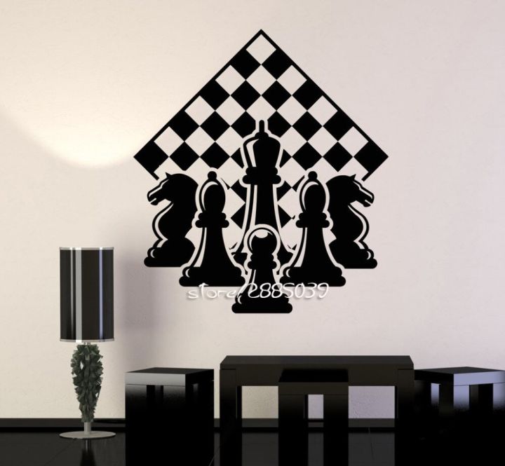 (สติ๊กเกอร์และรูปลอกติดผนัง) Catur Catur ชิ้น Chessmen Stiker De-Co Ramah ไวนิล Papur Dinding Decal DIY มีกาวในตัววอลล์เปเปอร์ภาพจิตรกรรมฝาผนัง SA919