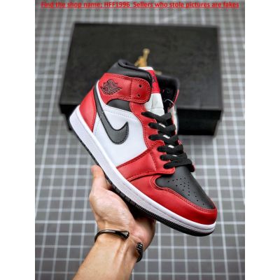 [HOT] ✅Original NK* Ar J0dn 1 Mid Gym Red Chicago Basketball Shoes Skateboard Shoes{Free Shipping}