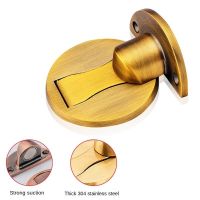 304 Stainless Steel Door Stopper Door Suction Toilet Door Touch Anti-Collision Door Resistance Strong Magnetic Hole-Free Suction Door Hardware Locks