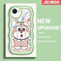 JIUMOO เคสสำหรับ Realme C30 C30s Narzo 50i Prime เคสลายการ์ตูนโดราเอมอนสีสันสดใสขอบครีมเคสมือถือกันกระแทกแบบใสนิ่มเรียบง่ายเคสโปร่งใสลายกล้องถ่ายรูปสร้างสรรค์