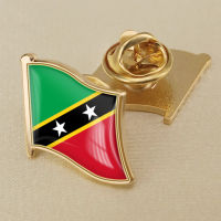 Saint Kitts and Nevis Saint Kitts and Nevis Flag Crystal Resin Emblem Brooch Flag Badges of the World All-metal Brooch Copper Brooch Collection