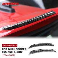 AMBERMILE 2pcs Sport Red Carbon Fiber Pattern Rear Wing Trim Spoiler Extension Lip Fins for MINI COOPER F55 F56 S JCW 2014-2022 Cables