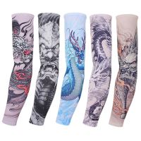 UV Protection Arm Sleeves 2 Pieces Men Women Hip Hop Bicycle Sleeves Running Cycling Sleeves Sunscreen Arm Warmer Arm Cover Cuff Sleeves