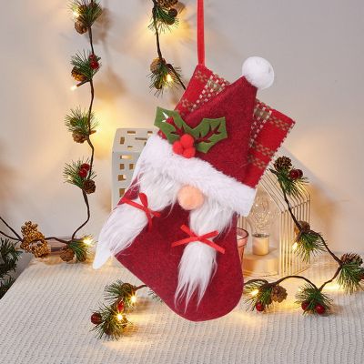 ABL ถุงถุงเท้าคริสต์มาสเด็กกระเป๋าเครื่องประดับต้นคริสมาสต์ปีใหม่คริสต์มาสถุงน่องของตกแต่งต้นไม้