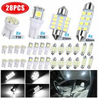 28pcs Led Interior Light Bulbs Kit T10 31mm 42mm 6000k Dome License Plate Lamp Bulb Car Trunk Replacement Parts 12v Led Lights