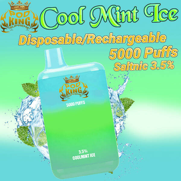 POD KING SUPREME Rechargeable Disposable PUFF PLUS 5000 Puffs(COOLMINT
