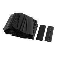 100pcs 16mm Dia Polyolefin 2:1 Heat Shrink Tubing Wire Wrap Sleeve 80mm Black Cable Management