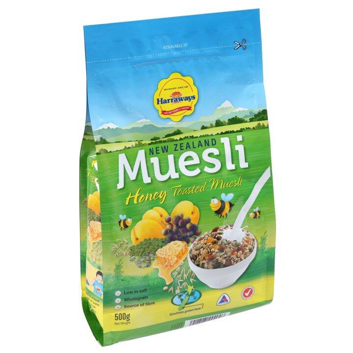 CEREAL Harraways New Zealand Honey Toasted Muesli (500g) EURO SNACKS