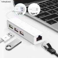 10/100Mbps USB 2.0 USB แบบมีสาย Typc C ไปยัง Rj45 Lan อะแดปเตอร์อีเทอร์เน็ตการ์ดเน็ตเวิร์ก3ฮับ USB พอร์ตฮับ USB สำหรับพีซี Macbook Windows 10แล็ปท็อป