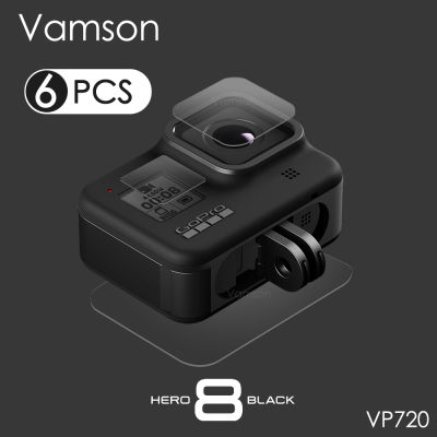 Vamson สำหรับ Gopro Hero 8กระจกนิรภัยสีดำ + ตัวป้องกันหน้าจอ LCD สำหรับ Go Pro ฟิล์มป้องกัน8 VP720