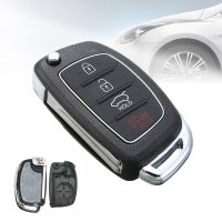 ใบมีดสำรองปลอกใส่กุญแจรถกุญแจรีโมต4ปุ่มพลิกรถ,สำหรับ Hyundai I40 Ix45 Santa Fe Sonata Tucson