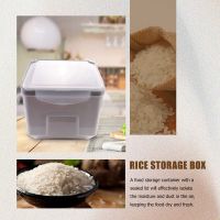 10Kg Rice Storage Box with Seal Locking Lid Food Sealed Grain Container Portable Organizer for Kitchen Utensils