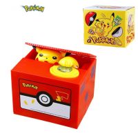 【LZ】∋✈✼  Pokémon Pikachu Piggy Bank Figura De Ação Desenhos Animados Anime Caixa De Dinheiro De Plástico Eletrônico Roubar Moeda Brinquedos para Crianças Presente