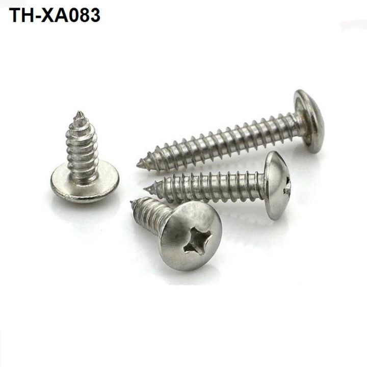 304-stainless-steel-self-drilling-screw-cross-big-flat-head-tapping-mushroom-pointed-tail-electronic-m4