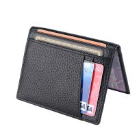 Dompet kartu kredit kulit asli pria wanita dompet lembut Super tipis tempat kartu kecil Mini pria wanita dompet kulit sapi Retro 100