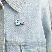 Cartoon Wave Brooch Enamel Button Blue Wave Expression Denim Jacket Acupuncture Backpack Handbag Accessories Jewelry