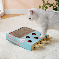 (ร้อน) 3 In 1 Cat Scratching Board แมวของเล่นแบบโต้ตอบ Chase Hunt Mouse พร้อม Scratcher แมวตลก Stick Cat Hit Gophers เขาวงกต Tease ของเล่น