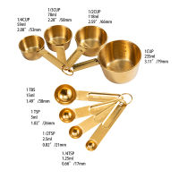 48pcs Stainless Steel Measuring Cups and Spoons Tea Coffee Sugar Scoop Set Rose Gold Silver Kitchen Cooking Accessories