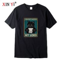 Xin Yi Mens Tshirt Funny Cat Printing Cool Loose Men Tshirt Male