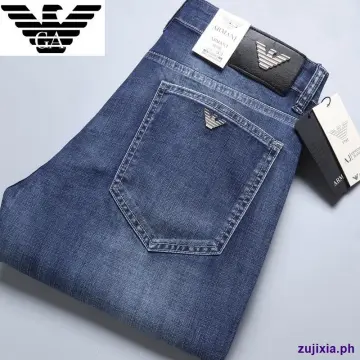 J06 slim-fit, yarn-dyed, cotton-blend trousers | EMPORIO ARMANI Man