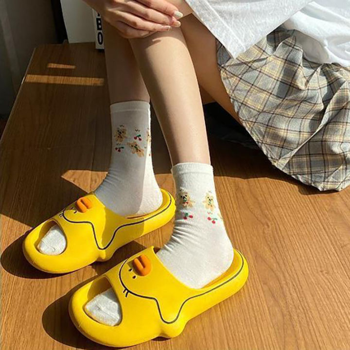 huilun-รองเท้าแตะลายการ์ตูนสำหรับผู้หญิง-รองเท้าแตะรูปเป็ดกันน้ำกันลื่นสำหรับใส่ในบ้านด้านล่างที่อ่อนนุ่มน่ารัก