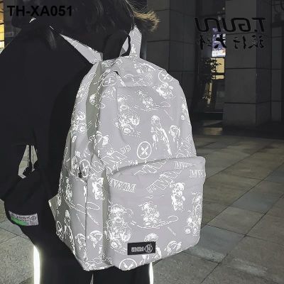 master graffiti reflective schoolbag niche design high school junior male casual backpack large capacity