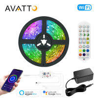 AVATTO แถบไฟ LED,Tuya WiFi สมาร์ทบลูทูธ RGB เทปยืดหยุ่น LED ริบบิ้น,App รีโมทคอนโทรลทำงานร่วมกับ Alexa, Google Home-Youerd