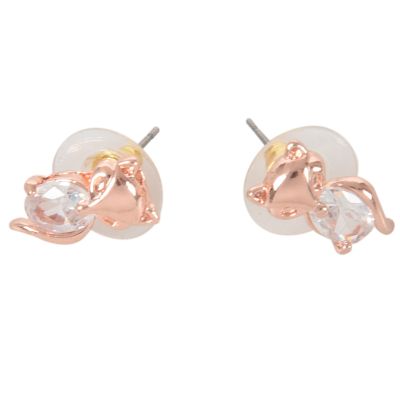 Elegant Fashion Jewelry CZ Pierced Stud Earrings for Women Rose Gold