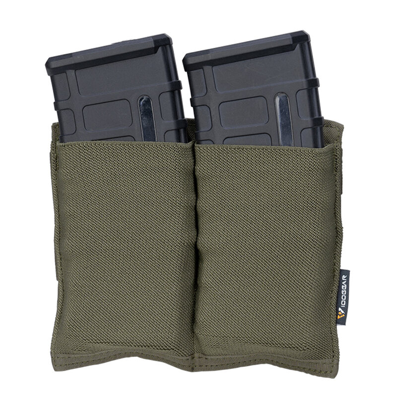 Tactical MOLLE Magazine Pouch Nylon Open Top 5.56/.223 2-slot Rifle Mag Holder 