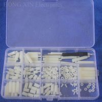 210Pcs M2.5/M3 Nylon White Hex M F Spacers/ Screws/ Nut Assorted Kit Standoff Female Female spacer nylon standoff plastic