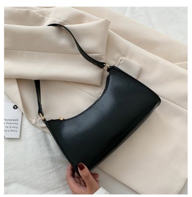Popular Simple Female Daily Bag Casual PU Leather Sling Handbag Purse Women Elegant Chain Shoulder Crossbody Bag