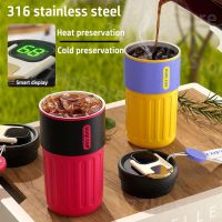 410ml Smart 316 Stainless Steel Thermos Cup LED Temperature Display Coffee Cup Portable Vacuum Couple Insulation Water Bottle